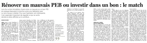 Rénover un mauvais PEB ou investir dans un bon : le match 